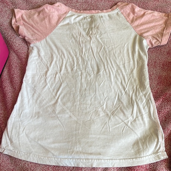 Female Bluecrush t-shirt, size small, pink and white with writing on the front. - Picture 3 of 3